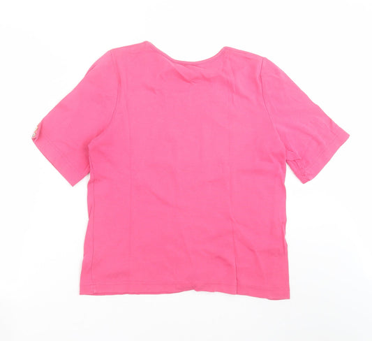 Adini Womens Pink Basic T-Shirt Size S
