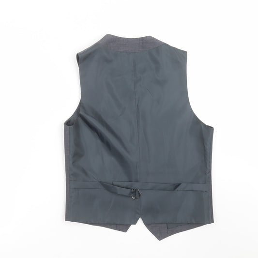 Topman Mens Blue Jacket Suit Waistcoat Size 40