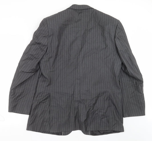 F&F Mens Grey Striped Jacket Suit Jacket Size 44