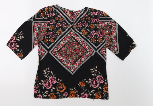 Peacocks Womens Pink Floral Basic Blouse Size 8