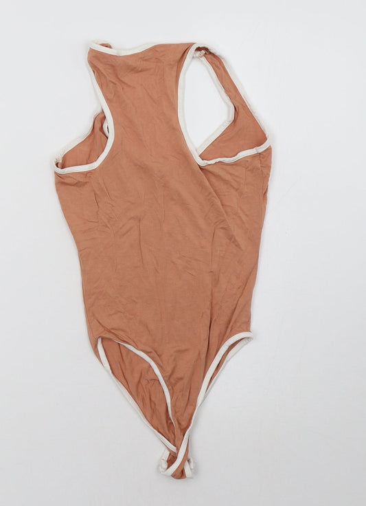 PRETTYLITTLETHING Womens Beige Bodysuit One-Piece Size 6