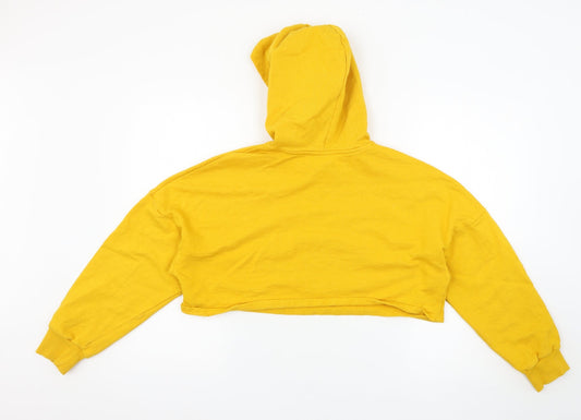 H&M Womens Yellow Pullover Hoodie Size S