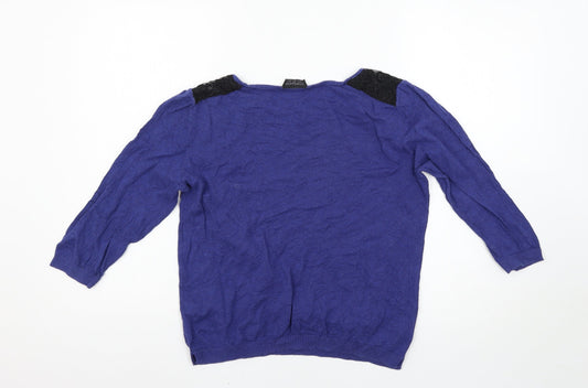 Topshop Womens Black Pullover Jumper Size 14