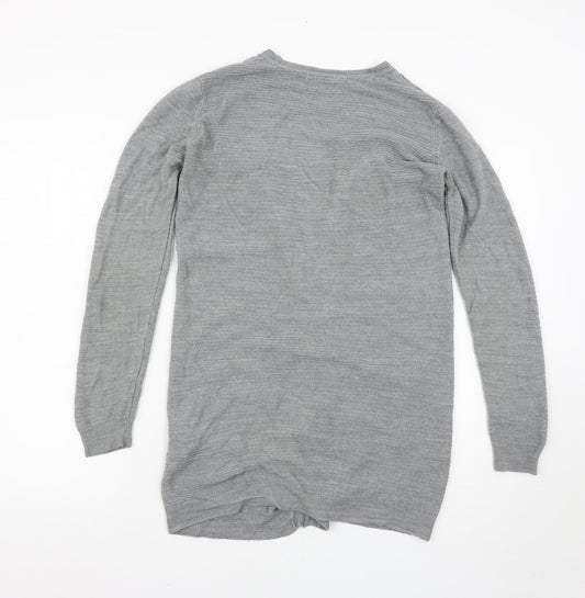 Jaqueline de Young Womens Grey Cardigan Jumper Size S