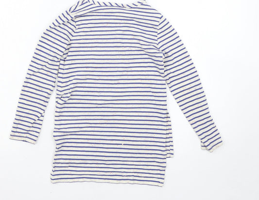 NEXT Girls Multicoloured Striped Basic T-Shirt Size 6 Years