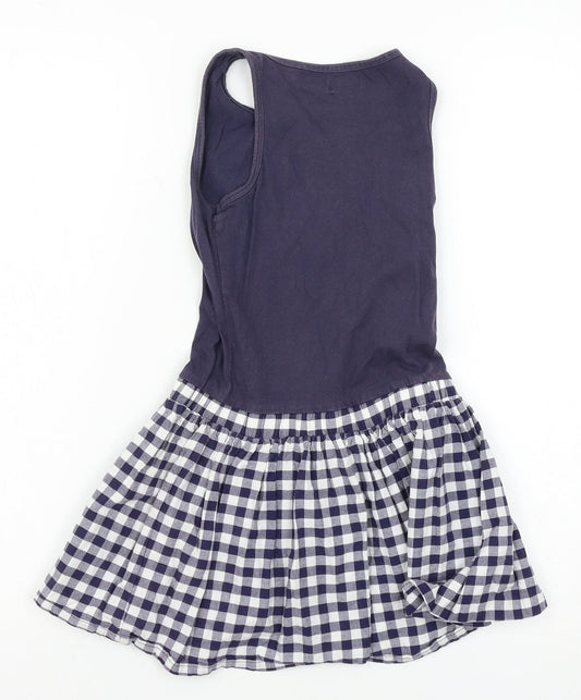 NEXT Girls Blue Check Tank Dress Size 5 Years