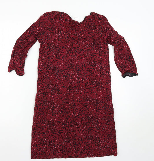 Le Redoute Womens Red Animal Print T-Shirt Dress Size 6