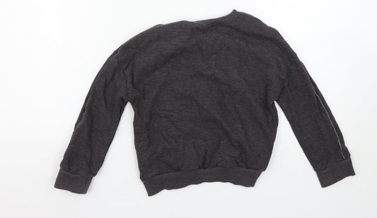 NEXT Girls Black Pullover Sweatshirt Size 7 Years