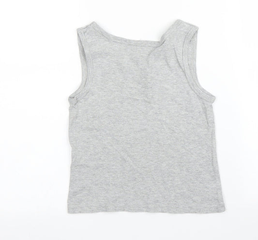Preworn Boys Grey Basic Tank Size 6-7 Years