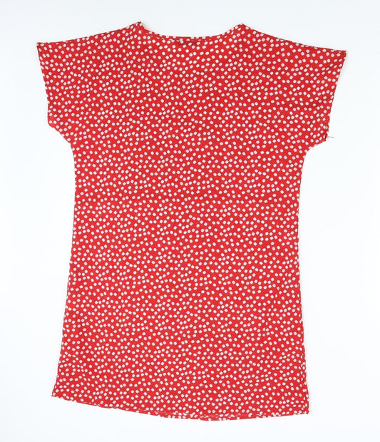 SheIn Womens Red Floral Slip Dress Size 8