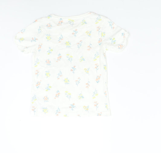 Primark Girls Multicoloured Floral Basic T-Shirt Size 8-9 Years - Positivity