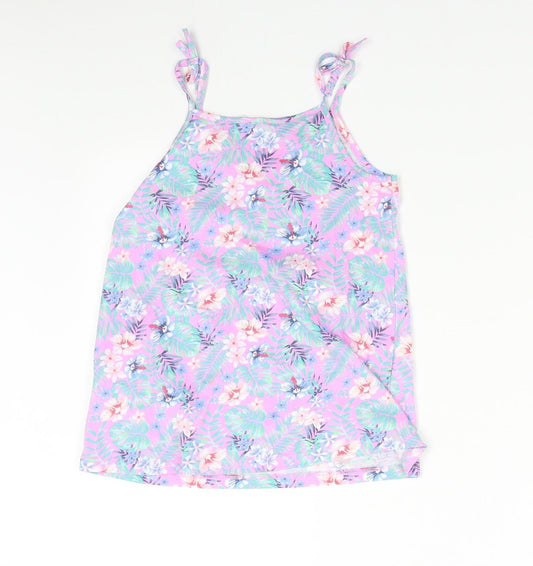H&M Girls Multicoloured Floral Basic T-Shirt Size 6-7 Years