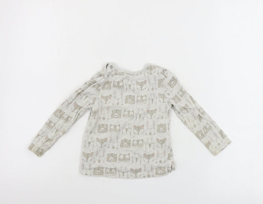 TU Girls Grey Animal Print Basic T-Shirt Size 9-12 Months