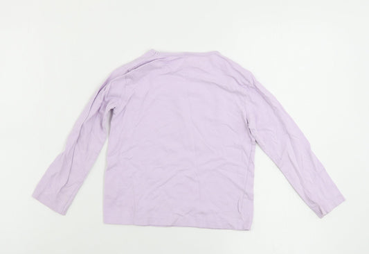 Primark Girls Purple Basic T-Shirt Size 5-6 Years