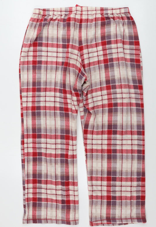 Marks and Spencer Womens Beige Check Sweatpants Trousers Size 12 L24 in