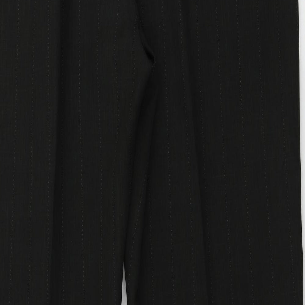 Marks and Spencer Womens Black Striped Trousers Size 12 L25 in