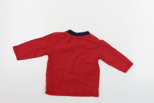 Hullabaloo Boys Red Basic T-Shirt Size 9-12 Months