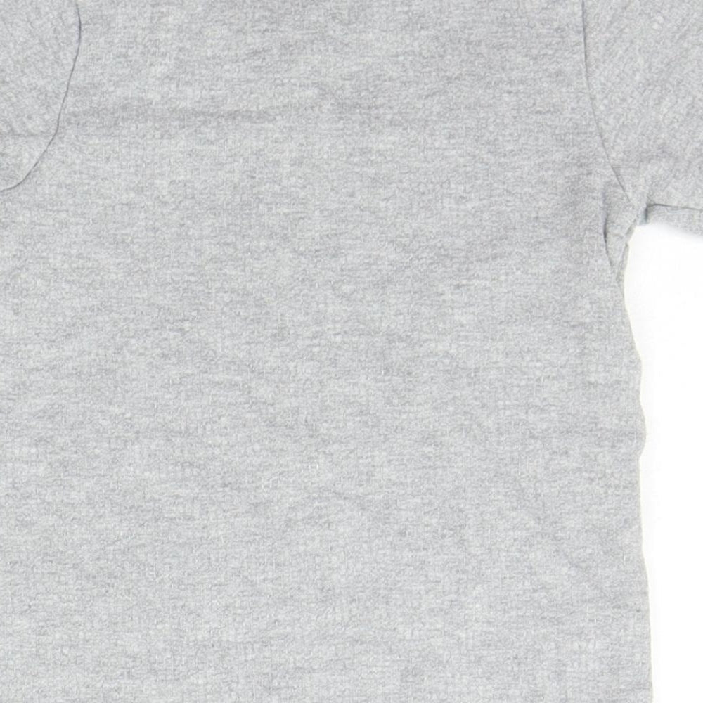 Marks and Spencer Boys Grey Houndstooth Basic T-Shirt Size 6-7 Years