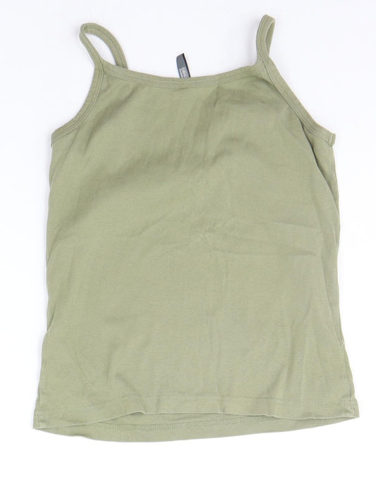 Wardrobe Essentials Girls Green Basic Tank Size 12 Years