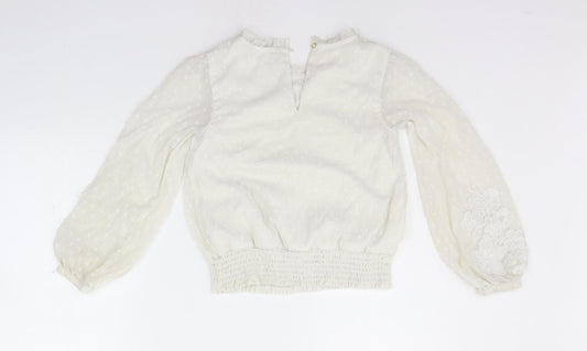 George Girls White Basic Button-Up Size 7-8 Years