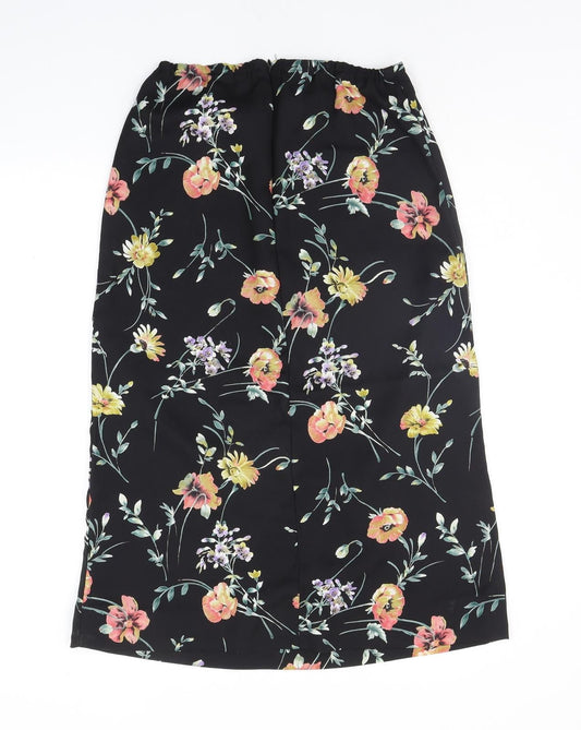 Leslie Fay Womens Blue Floral A-Line Skirt Size 8