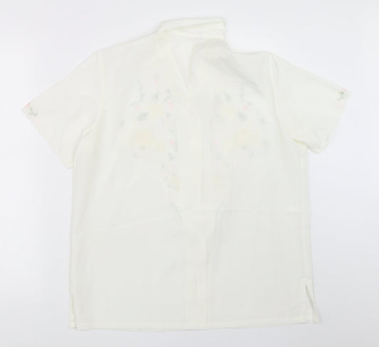 Rose Brand Womens White Basic Button-Up Size 40