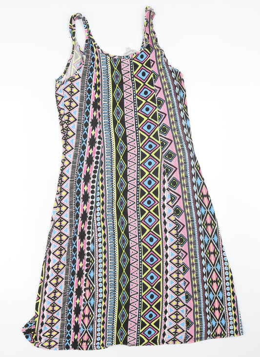 Peacocks Womens Pink Geometric Trapeze & Swing Size 10