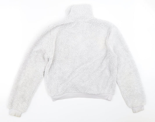 Topshop Womens Grey Henley Sweatshirt Size 8
