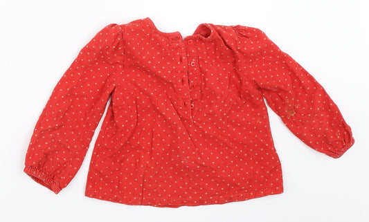 Mini Club Girls Red Polka Dot Basic Blouse Size 3-4 Years