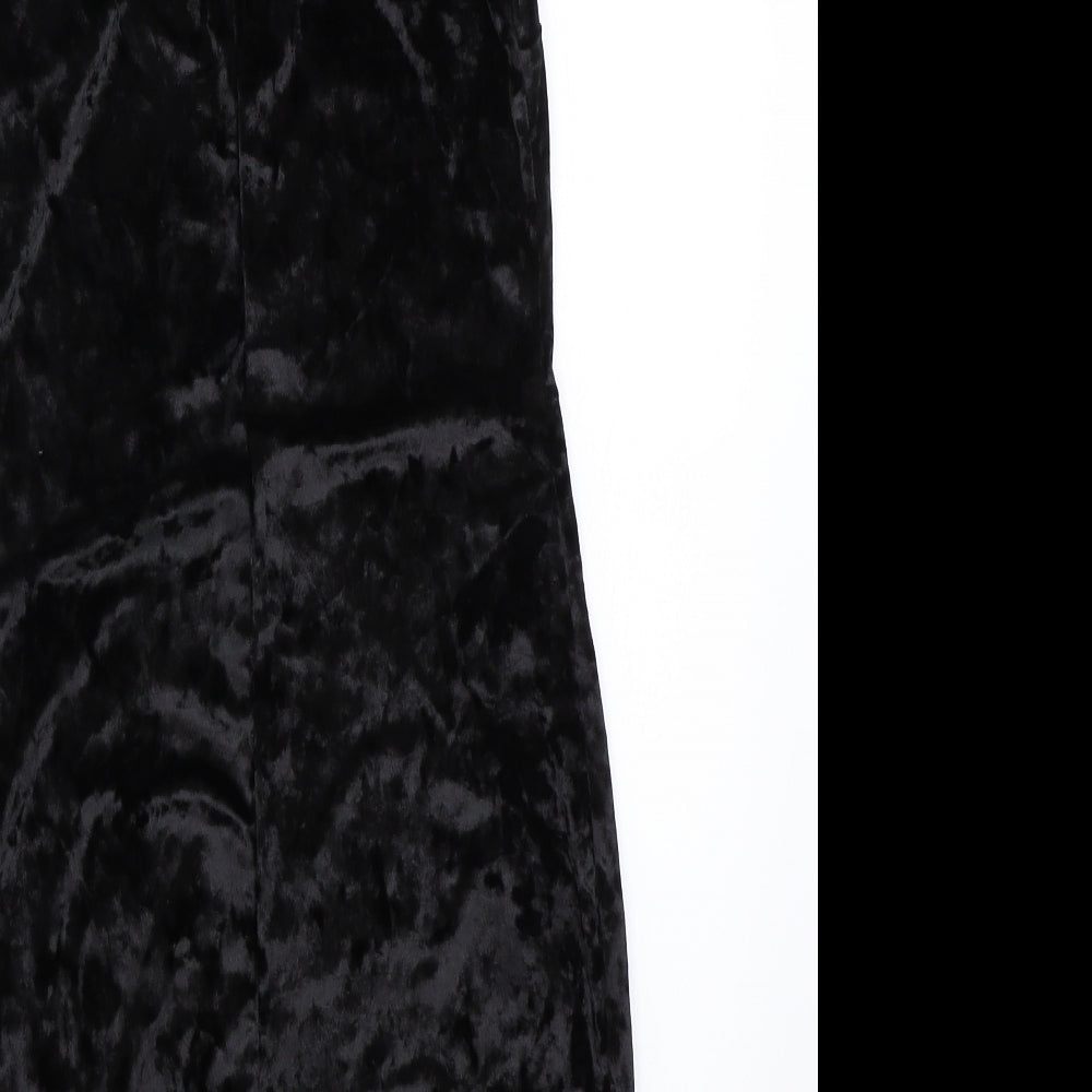 Miss Selfridge Womens Black Velour Bodycon Size 8