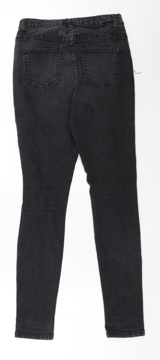 Boohoo Womens Black Denim Skinny Jeans Size 8 L28 in