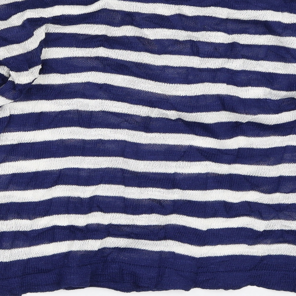 H&M Womens Blue Striped Pullover Jumper Size XS