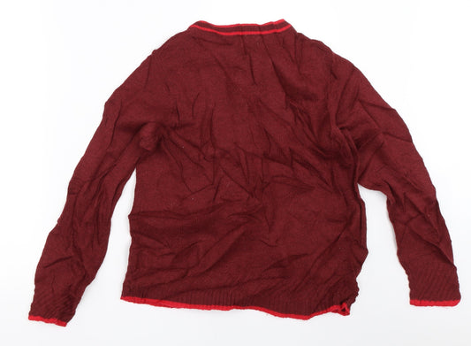 Marks and Spencer Womens Red Cardigan Jumper Size 14
