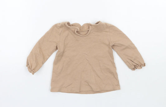 George Girls Brown Basic T-Shirt Size 3-6 Months