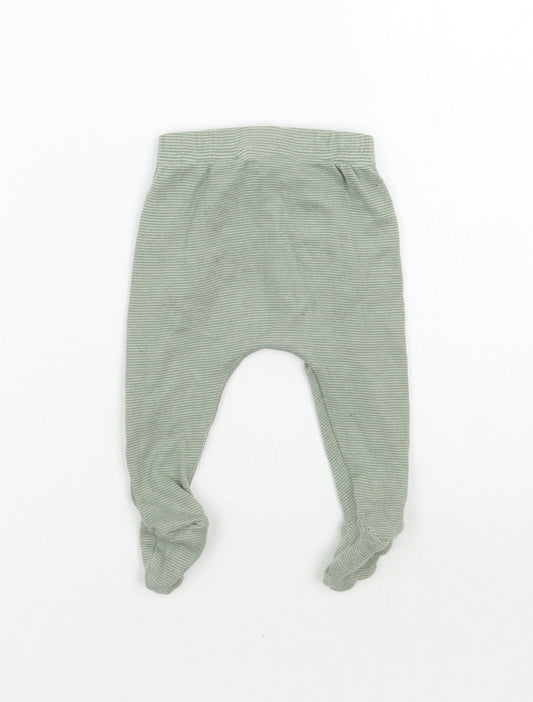 George Boys Green Striped Sweatpants Trousers Size 0-3 Months
