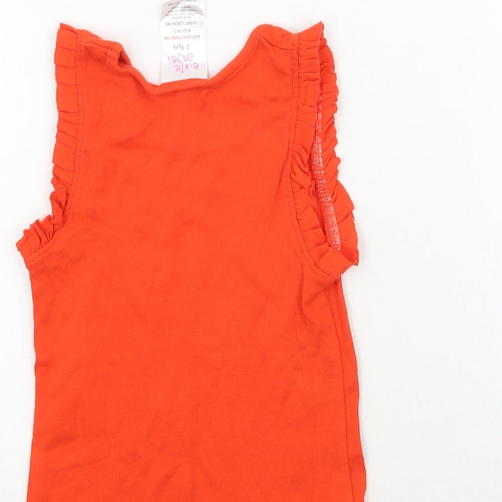 Evie Girls Orange Basic Tank Size 2-3 Years