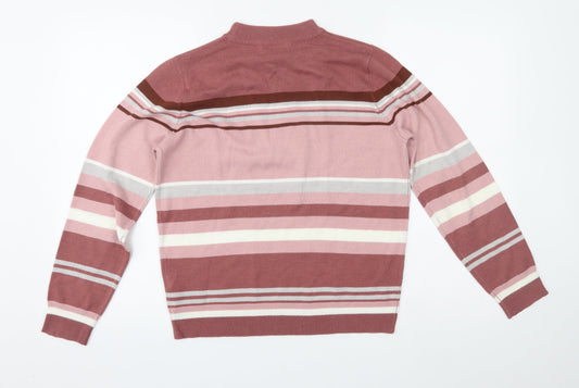Marks and Spencer Womens Pink Striped Basic Blouse Size 12
