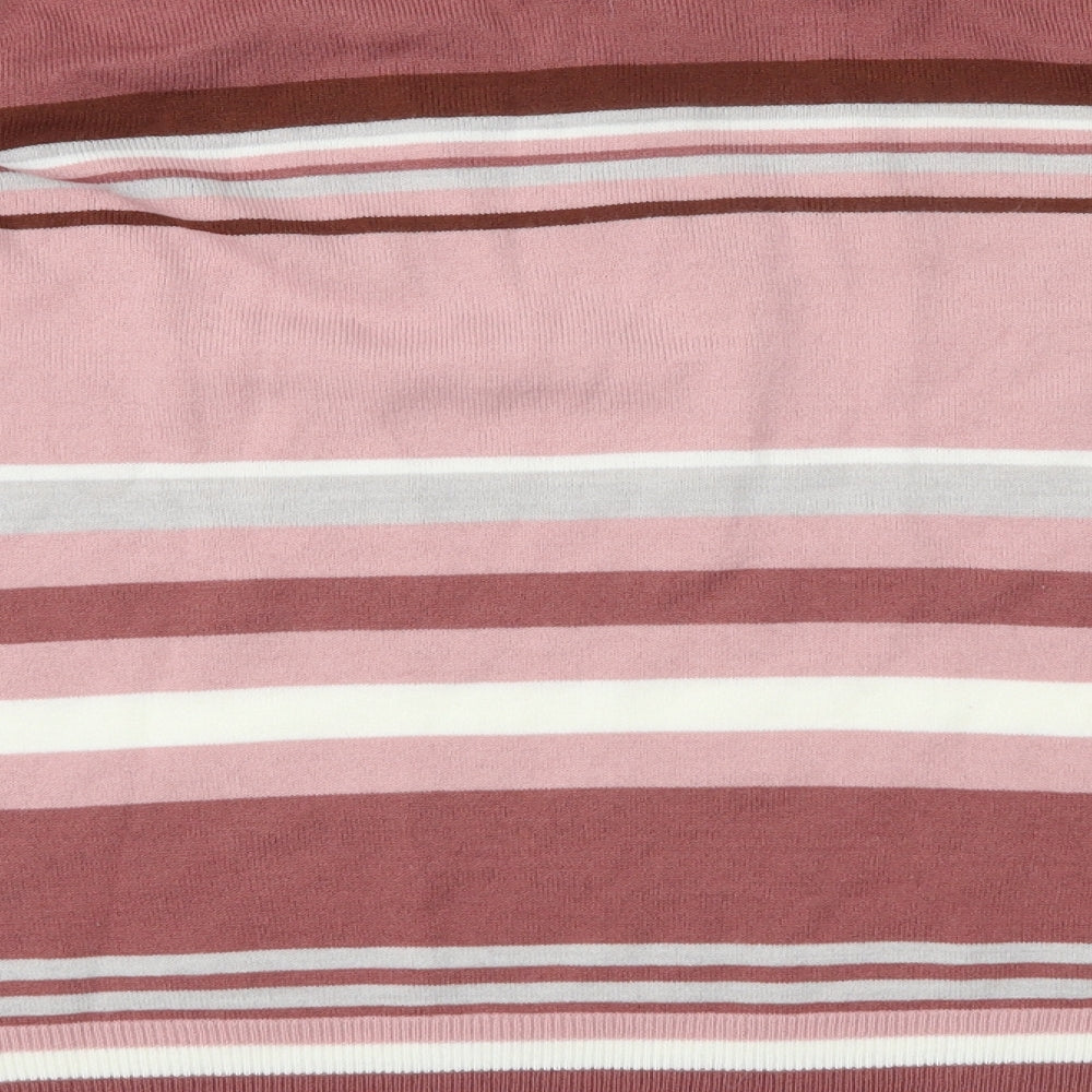Marks and Spencer Womens Pink Striped Basic Blouse Size 12