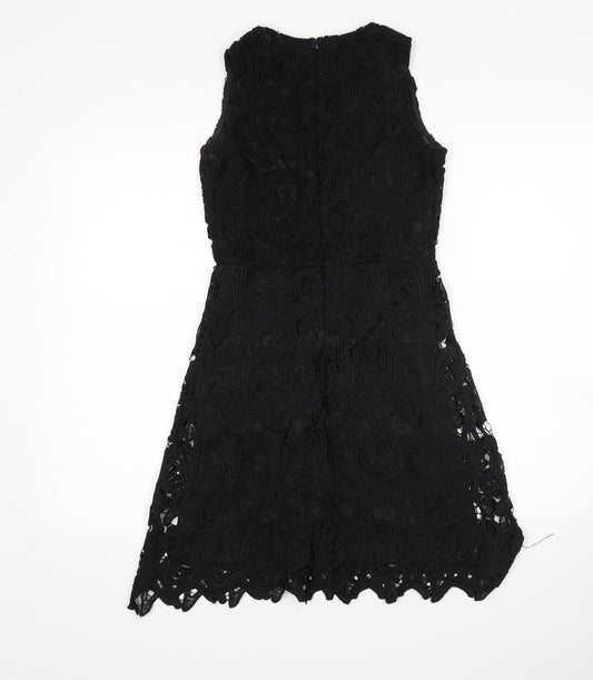 Boohoo Womens Black Floral Mini Size 8