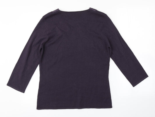 Klass Womens Purple Pullover Jumper Size S