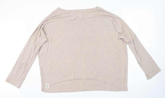 Preworn Womens Beige Basic T-Shirt Size 2