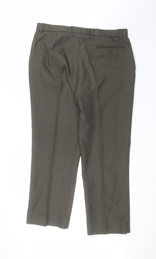 Chunes Mens Green Dress Pants Trousers Size 38 in L29 in