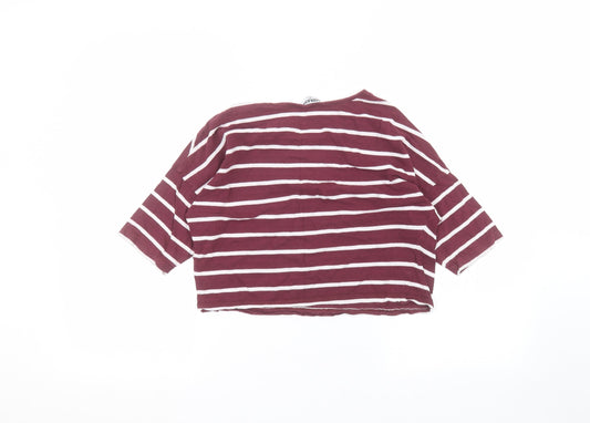 New Look Girls Red Striped Basic T-Shirt Size 12-13 Years