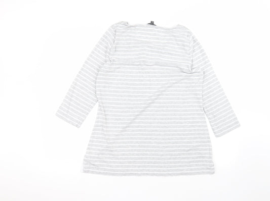 Love leisure Womens White Striped Pullover Jumper Size 16