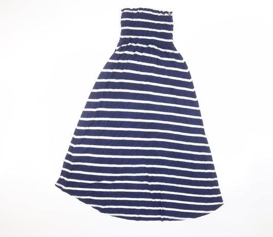 New Look Womens Blue Striped A-Line Size 8