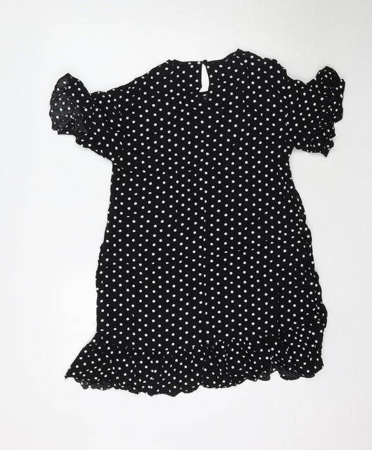 Papaya Womens Black Polka Dot Mini Size 10
