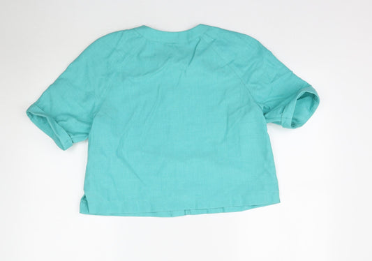 Whim! Womens Blue Basic Button-Up Size 14