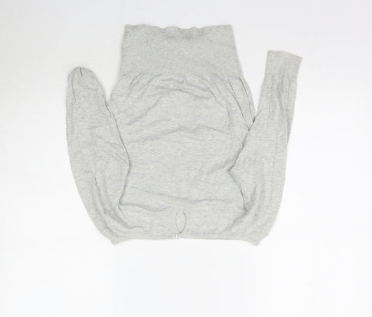 Preworn Womens Grey Knit Basic Blouse Size S