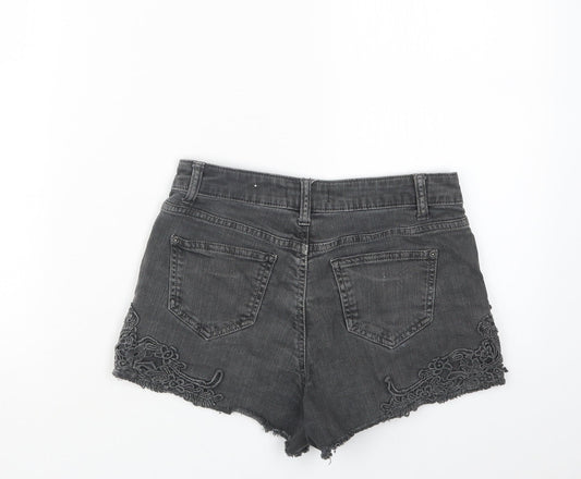 Pimkie Womens Grey Denim Hot Pants Shorts Size 26 in