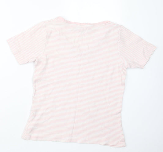 Hawkshead Womens Pink Striped Basic T-Shirt Size 14